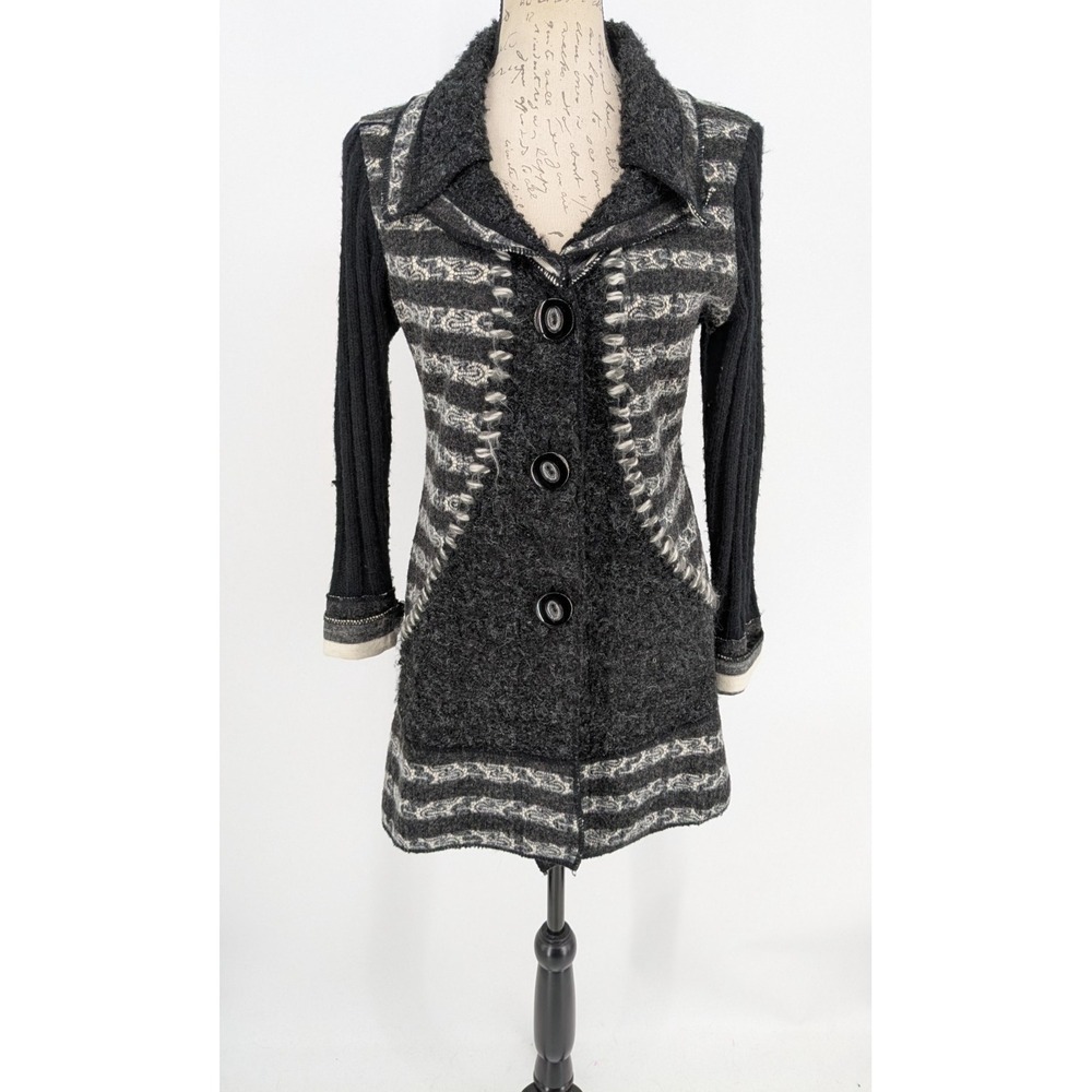 PAPA VANCOUVER Sweater Coat SMALL Mohair Wool Blend Y2K Bohemian